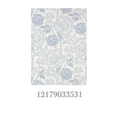 a blue and white floral wallpaper with the number 11 on it's side