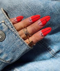 Red And Black Nail Designs, Red And Black Nail, Red And Black Nails, Red Nail Designs, Black Nail Designs, Red Nail