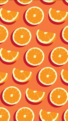 orange slices are arranged on an orange background