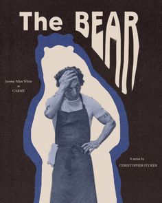 an advertisement for the bear, with a woman in apron and hat on her head