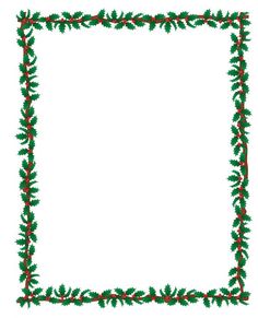 a square frame with holly leaves and red berries on the edges, isolated against a white background