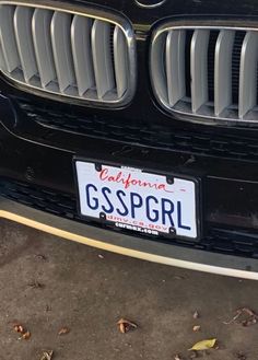 a black car with a license plate that says california g s p rl on it