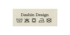 Design template for Care Labels DASHIN, 25 mm (1″) Care Label Design, Organic Cotton Logo Print T-shirt For Streetwear