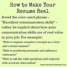 a green poster with the words how to make your resume real