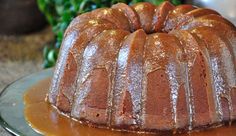 a bundt cake sitting on top of a wooden table