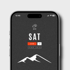 an iphone screen showing the sat app on it's display, with mountains in the background