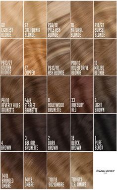 Brown Hair Color Chart, Hair Lights, Cashmere Hair, Different Shades Of Brown, Red Things, Colored Hair Extensions, Hair Color Chart