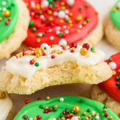 decorated cookies with green, red and white frosting