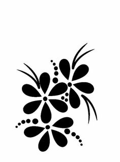 Flower Stencil, Silhouette Stencil, Pola Sulam, Stencil Art, Silhouette Art, Kirigami, Stencil Designs, Dots Art