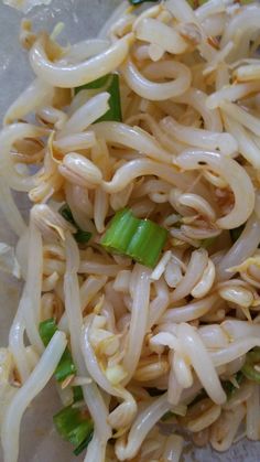 the noodles are being prepared and ready to be eaten