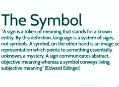 the symbol is an image with words in green and blue, including one that reads'the symbol '