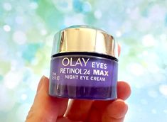 Olay Eyes Retinol24 MAX Night Eye Cream, handheld.