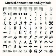 musical notations and symbols on white background stock photo - 547982