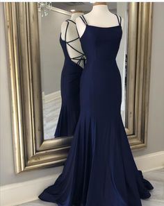 Navy Prom Dress with Tie Back Blue Long Dress Prom, Navy Blue Homecoming Dress Long, Dark Blue Long Prom Dress, Formal Dress Navy, Elegant Dark Blue Dress, Formal Dark Blue Dress, Dark Blue Mermaid Dress, Dark Blue Winter Formal Dresses, Navy Prom Dress Accessories