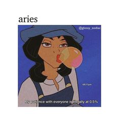 an image of a woman blowing bubbles with the caption aries