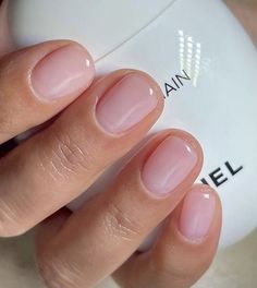 Sheer Pink Wedding Nails, Very Short Nail Designs Minimal, Blush Gel Nails, Super Short Gel Nails, Subtle Nails, Minimal Nails, Casual Nails