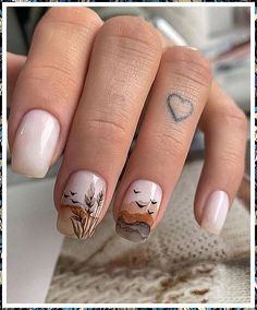 Artistic Nails, Square Nail Designs, Short Square Nails, Her Nails, Manicure Ideas, Neutral Nails, Manicure Y Pedicure, Floral Nails, Chic Nails