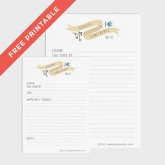 two notepads with the words, free printable