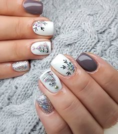 Santa Nails, Christmas Gel Nails, Cute Gel Nails, Shellac Nails, Nail Swag, Winter Nail Art, Winter Nail, Kandy, Dipped Nails