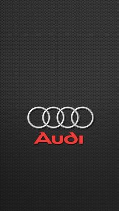 an audi logo on a black background