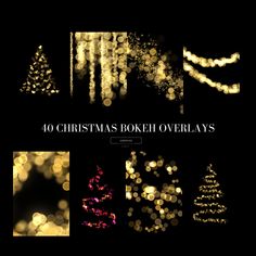 christmas bokeh overlays for photoshopped with lights and trees in the background