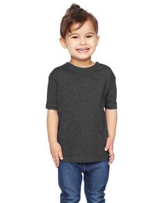 Toddler Fine Jersey T-Shirt - VINTAGE SMOKE - 3T | Rabbit Skins Toddler Fine Jersey T-Shirt in Vintage Smoke Size 3 | Cotton Vintage Toddler, Blank Apparel, Vintage Indigo, Baby & Toddler Clothing, Jersey Top, Jersey Tee, Jersey T Shirt, Toddler Outfits, Neck T Shirt