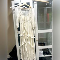 Beautiful Dress. Retails For $350 Worn Only Once Cream V-neck Bohemian Dress, Cream Bohemian V-neck Dress, Free People Southwest Lace Maxi Dress, Free People Dress, Free People, Beautiful Dresses, Womens Dresses, Women Shopping, Color