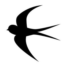 a black and white silhouette of a bird flying in the air with its wings spread out