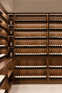 the wine cellar is full of many bottles