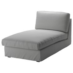 a gray chaise lounge chair on an isolated white background