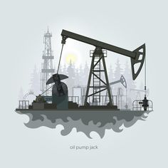 an oil pump jack in the water