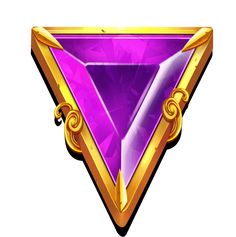 an image of a purple triangle with gold accents