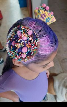 Crazy Hair Day Ideas, Easter Hair Bows, Stay At Home Mum, Cute Buns, Multi Colored Hair, Bridesmaid Hairstyles Half Up Half Down, Wacky Hair Days, Crazy Hair Day, Wacky Hair