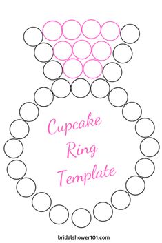 the cupcake ring template is shown in pink and black, with circles around it