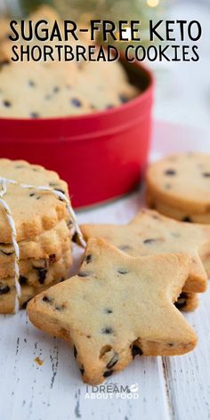 chocolate chip shortbread cookies with text overlay