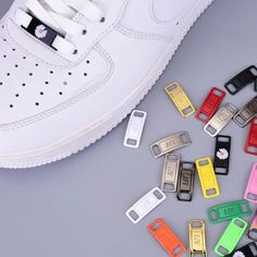 Unisex Shoe Lace Charm Buckle. Will Fit On Any Shoe Lace/ Style Shoe. Sneaker Accessories, Sneaker Charms, Tenis Air Force, Diamond Shoes, Nike Lunar Force, Af1 Shoes, Shoe Decorations, Diy Sneakers, Metal Tag