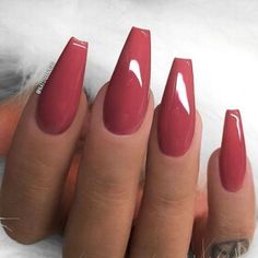 Nails Colour, Red Ombre Nails, Red Nail Art Designs, Red Nail Art, Solid Color Nails, Nails Matte, Red Acrylic Nails, Colorful Nails, Nail Pictures