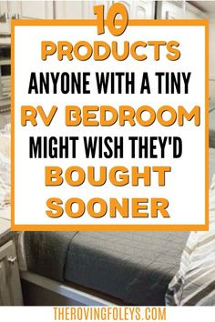 a bed with the words 10 products anyone with a tiny bedroom might wish they'd bought