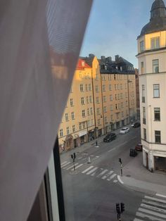 an empty street in the middle of a city