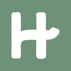 the letter h in white on a green background