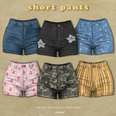 the shorts are different colors and sizes