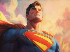 a painting of a man dressed as superman