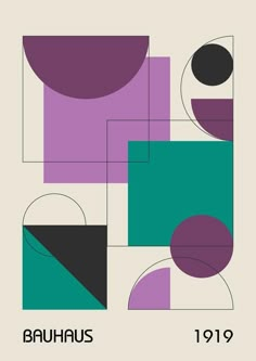 the cover of bauhaus 1911, with an abstract design in purple and green