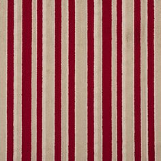 red and beige striped fabric with vertical stripes