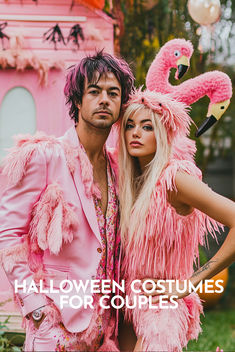 Flamingos Couple - Best Halloween Costume for Couples Crazy Outfits Women, Short And Tall Halloween Costumes, Couple Rave Costumes, Fairy Costume Couple, Zoro Couple Costume, Beer Pong Costume Couples, Circus Couple Costume, Little Mermaid Couple Costume, Unique Couple Halloween Costumes 2024