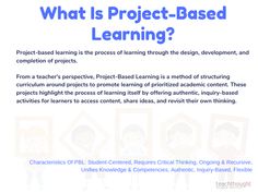 a poster with the words what is project - based learning?