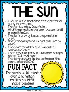 the sun poster with some information about it