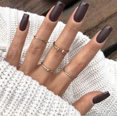 Fall Wedding Nails, Brown Nail, Brown Nails Design, Bride Nails, Nails Black, Dark Nails, Fall Nail Art