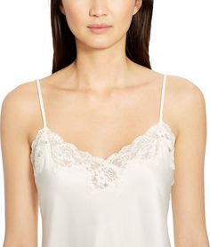 Ralph Lauren Lace-Trimmed Chemise #Lauren#Ralph#Lace Ultra Feminine Style, Robes Women, Women Ralph Lauren, Sleepwear Robe, Camisole Top, Fashion Accessories, Ralph Lauren