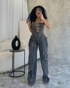 In your mind 🖤 “Ayla Washed Denim Cut Out Jumpsuit” Extra 10% off code: SUMMER10 Trendy Blue Denim Jumpsuit With V-neck, Revice Denim Jumpsuit, Fitted Full-length Denim Jumpsuit With Pockets, Fitted V-neck Denim Jumpsuit, Blue V-neck Denim Jumpsuit, Denim Wash, African Dress, Cut Out, Jumpsuit